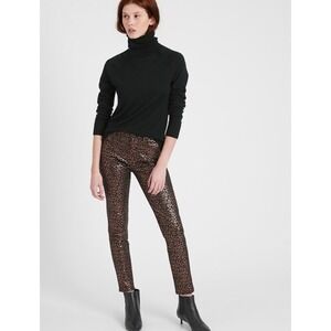 Banana Republic Mid-Rise Metallic Leopard Skinny Stretch Jeans Size 26/00 RT$129